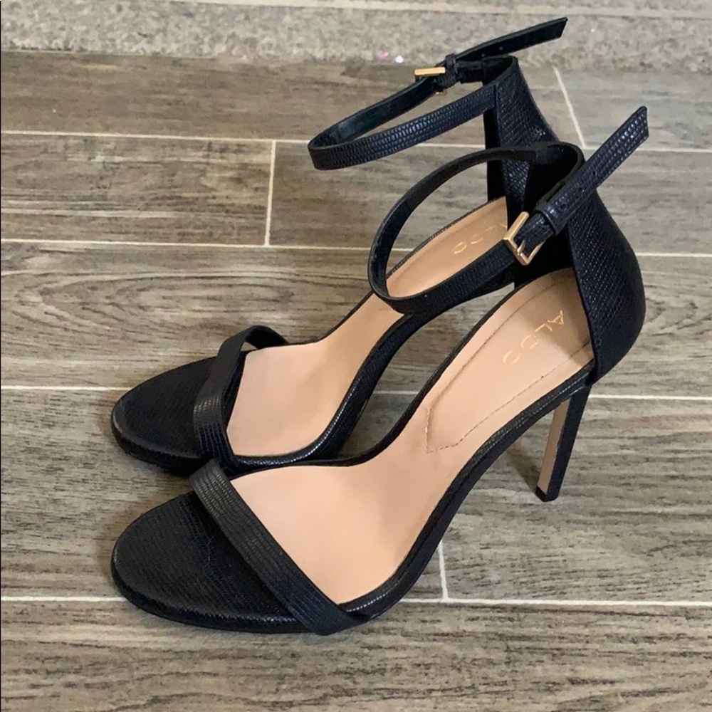 Aldo 4” Black Strap heels - Picture 2 of 4